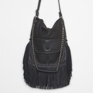 Free People Cut n’ Paste Lia Leather Foldover Bag